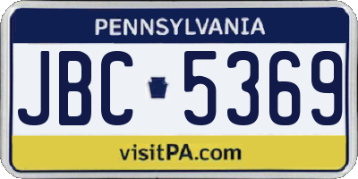 PA license plate JBC5369