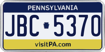 PA license plate JBC5370