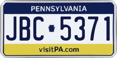 PA license plate JBC5371