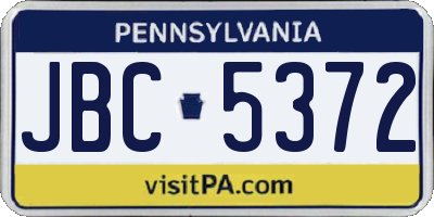 PA license plate JBC5372