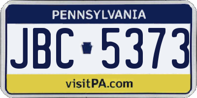 PA license plate JBC5373