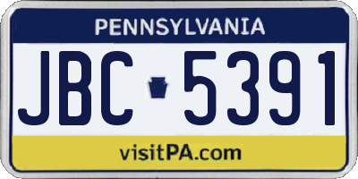 PA license plate JBC5391