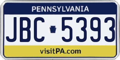 PA license plate JBC5393