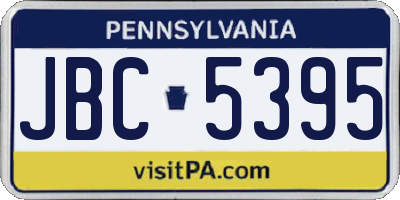 PA license plate JBC5395