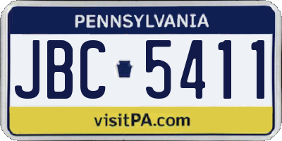 PA license plate JBC5411