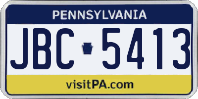 PA license plate JBC5413