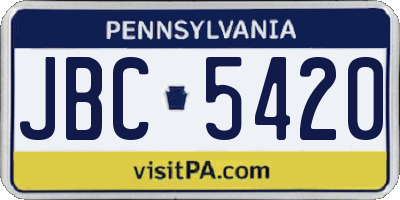 PA license plate JBC5420