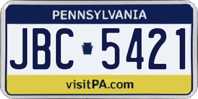 PA license plate JBC5421