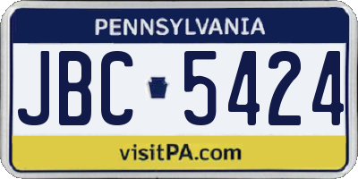 PA license plate JBC5424