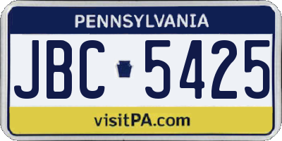 PA license plate JBC5425