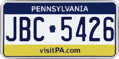 PA license plate JBC5426