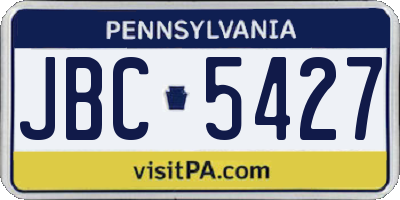 PA license plate JBC5427