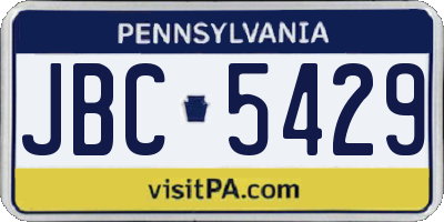 PA license plate JBC5429