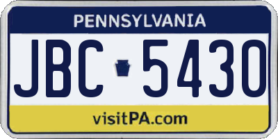 PA license plate JBC5430