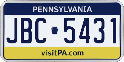 PA license plate JBC5431