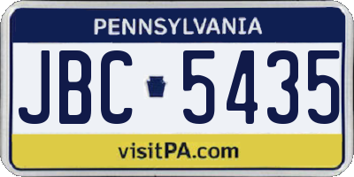 PA license plate JBC5435