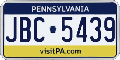 PA license plate JBC5439