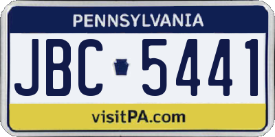 PA license plate JBC5441