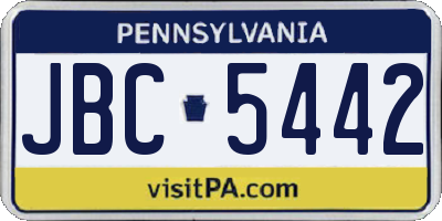 PA license plate JBC5442