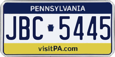 PA license plate JBC5445