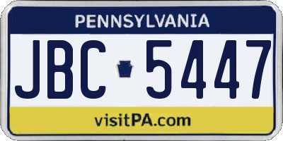 PA license plate JBC5447