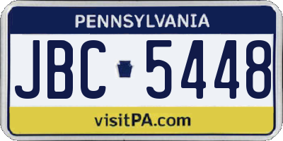 PA license plate JBC5448