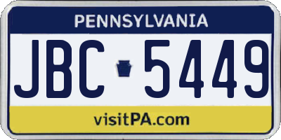 PA license plate JBC5449