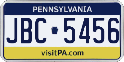 PA license plate JBC5456