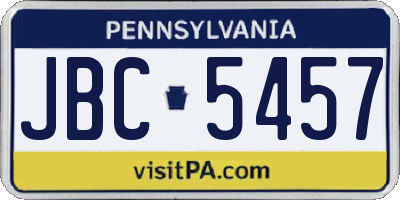 PA license plate JBC5457