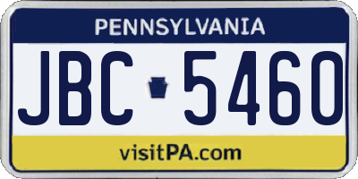 PA license plate JBC5460