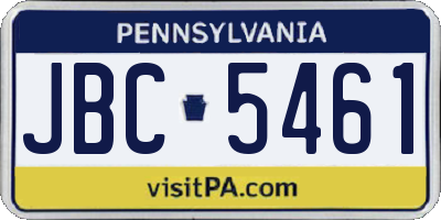 PA license plate JBC5461