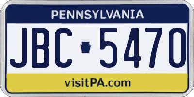 PA license plate JBC5470