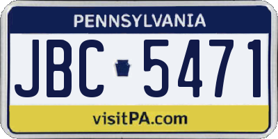 PA license plate JBC5471