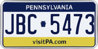 PA license plate JBC5473