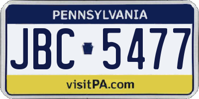 PA license plate JBC5477