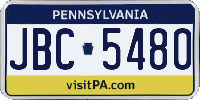 PA license plate JBC5480