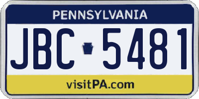 PA license plate JBC5481