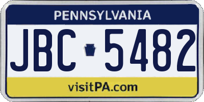 PA license plate JBC5482