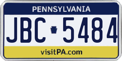 PA license plate JBC5484