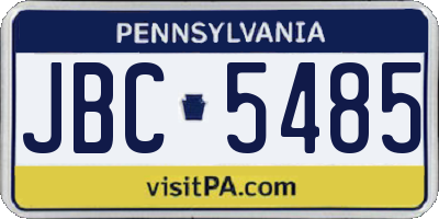 PA license plate JBC5485