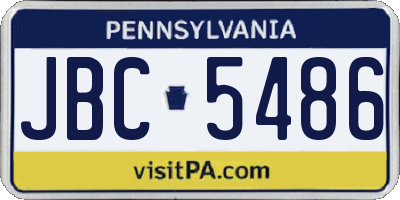 PA license plate JBC5486