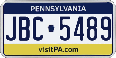 PA license plate JBC5489