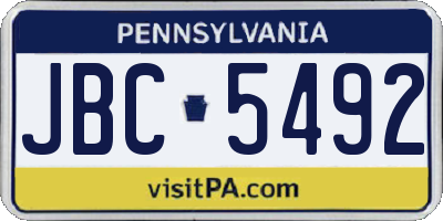 PA license plate JBC5492