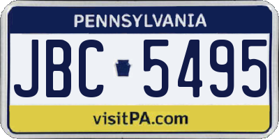 PA license plate JBC5495