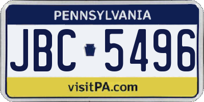 PA license plate JBC5496