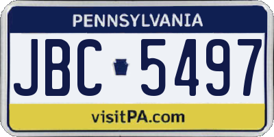 PA license plate JBC5497