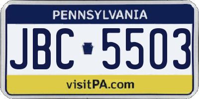 PA license plate JBC5503