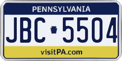 PA license plate JBC5504