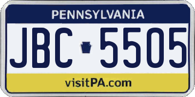 PA license plate JBC5505