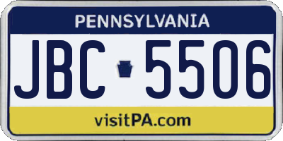 PA license plate JBC5506